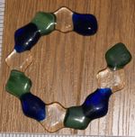 Unusual Blue, Green and Clear Handcrafted Fused Glass