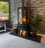 Black Fireplace Hearth  | FREE & FAST DELIVERY | SAWN OR RUSTIC EDGE | ONLY £160