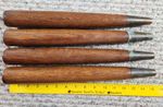 Set of 4 Tapered TABLE LEGS Mid Century Modern Vintage WOOD Gold Ends FREE SHIP