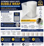 LARGE BUBBLE WRAP 680mm WIDE x 10/20/30/40/50M | HEAVY DUTY | PERFORATED | NDD