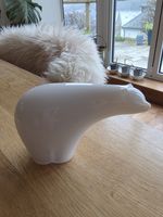 Vintage Wedgwood White Polar Bear glass Paperweight Ornament Art glass . vgc. 