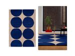 Beige Wool Rug, Hand Tufted, 8x10, 8x11, 9x10, 9x12, Tuffed Carpet, Blue Large A