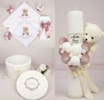 Christening Set, Baptism, Personalised Candle - Trusou De Botez - Lumanare Botez