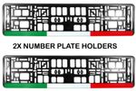 2x ITALY ITALIAN ROME FLAG TUNING Car License Number Plate Surround Holder Frame