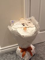 Blue Baby Clothes Bouquet, Baby Shower Gift, Baby Boy Gift, New Baby, Nappy Cake