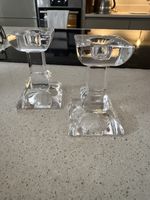 Pair Of Villeroy & Boch “Siena” Clear Lead Crystal Candlestick Holders