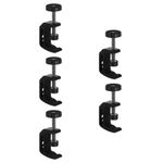 Heavy Duty Aluminum Table Mount Clamps Black Desk Clamp Multipurpose