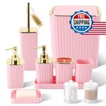XLHOMO Pink 10PC Bathroom Accessories Set