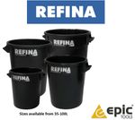Refina Black Plastering Mixing Bucket Large Plaster Rendering Tub 35-100L  