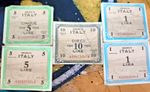 1943 WWII Italy Allied Military Banknotes Lot of 6 - 1, 5,10 & 100 Lire AMC SET
