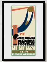 A4 Uruguay 1930 World Cup football poster reprint framed vertical