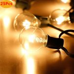 25Pcs G40 Replacement Bulbs: 7 Watt G40 Globe Bulbs for String Lights,E12 Screw