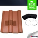 Double Roman Vent TERRACOTTA - Redland, Marley, Sandtoft *FLEXIPIPE INCLUDED*