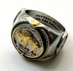 Buffalo Gold Silver Ring Coin Indian Retro Old USA 1937 U C Vintage Americana US