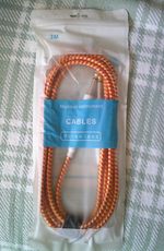 New Custom 3m metre 10 Feet Guitar Bass Keyboard Yellow Braided Instrument Cable