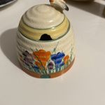 Clarice Cliff Bizarre Crocus Beehive Honey Pot with /Lid