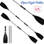 1/2Pcs Kayak Paddles Aluminium Alloy Detachable Lightweight Ribbed Boat Oars UK