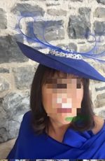Millinery By Mairéad  Blue Wedding Fascinator, Wide Brim