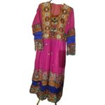 Vintage Afghan Kuchi Dress Embroidered Mirror Work Attan Maxi Nikah Eid Size L