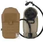 KRYDEX Tactical Hydration Carrier MOLLE Backpack Panel 1.5L Water Bladder Coyote