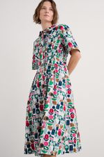 Seasalt Women's Regular Wild Liquorice Shirt Dress Studio Shapes Chalk