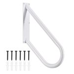 Hand Rails for Outdoor Steps, Wall Mount U-Shape Handrails for 1-2 Steps, White