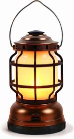 LED Camping Lantern Battery Operated  2 Modes-White Light & Flame Light Dimmable