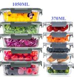LEOM Glass Food Storage Containers With Lids Airtight Meal Prep Container 10Pack