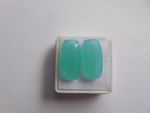 2 Ps Aqua Blue Chinese Chalcedony Quartz Front To Back Drilled Cushion Cut Beads