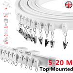 5M Bendable Flexible Curtain Track Rod Rail Ceiling Window Caravan Straight Bay