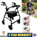 Mobility Walker Folding Lightweight Rollator Walker 4Wheel Walking Aid Aluminium