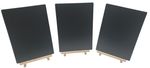 A4 x 3 -TABLE TOP -CHALKBOARD ON WOODEN EASELS + 8 LIQUID CHALK PENS (SS)