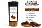8 inch Oud & Sandalwood scented charcoal incense sticks bulk order unbranded