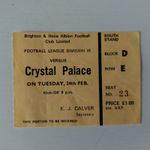 TICKET STUB- BRIGHTON & HOVE ALBION V CRYSTAL PALACE- 24TH FEBRUARY 1976
