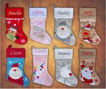 Personalised Christmas Stocking Embroidered Xmas Luxury Santa Sack Deluxe