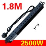 8 Way 1U 13A PDU Switch Mount Power Distribution Unit Horizontal Rack Extensions