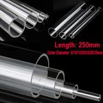 Clear Acrylic Tube Round Pipe 6mm 10 15 20 25 30 35mm Dia 250mm Long Glass