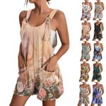 Womens PRINTS Summer Beach Jumpsuit Shorts Rompers Playsuits Dungarees Plus Size