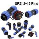 SP21 Aviation Plugs Flange Sockets IP68 Waterproof Cable Connectors 2 3~15 Pins