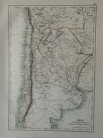 1897 Chile & Argentina Original Antique Map by A & C Black