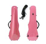 Pink  4/4 Full Size Violin Case Carbon Fiber Hard Violin Case with Back Straps