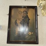 Vintage St Anthony Of Padua Jesus Christ Child Antique Framed framed 18x14 inch