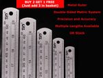 Double Side Metal Ruler Stainless Steel- 30cm-20cm-15cm 12"/ 8"/6" UK Qaulity