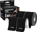 2 BLACK KINESIOLOGY TAPE COTTON ELASTIC WATERPROOF FOR MUSCLE SUPPORT RELIEF