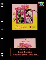 $27.00 Scott Value - 2019 NEVIS Flowers 2 s/s Orchids Caribbean CV MNH NH UMM