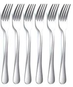 6 Pcs Stainless Steel Dinner Forks Cutlery Dining Table Kitchen Set Pastry Cake