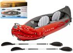 Inflatable KAYAK 2 Person Single Seat Boat Oars Pump & Carry Case Red Canoe