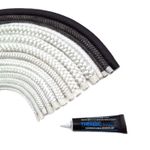 2m Stove Fire Rope Seal & Glue Kit Door Glass Fibre Wood Log Burner 3-18mm