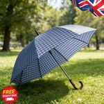 Adult Size Umbrella 90cm Crook Handle Walking Stick Umbrella Assorted Colour
