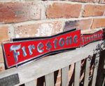 FIRESTONE sign oil PETROL Garage Sign heavy cast aluminium discontinued VAC056
